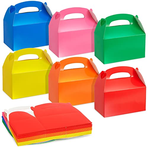 Paquete de 24 cajas arcoíris para recuerdos de fiesta, cajas de regalitos de cumpleaños, golosinas, regalos pequeños (6 colores, 15.2 x 8.9 x 9.1 cm)