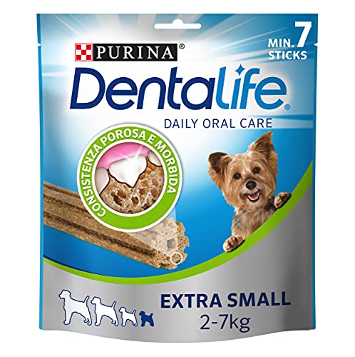 Purina Dentalife Daily Oral Care Extra Small, Snack Dental, premio para perros muy pequeños, Toy , 7 sticks